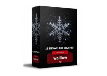 Falling snow and snowflakes photoshop brushes