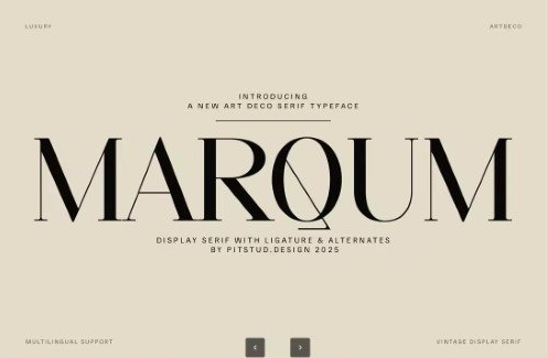 Marqum - Art Deco Branding Font 1 Marqum Art Deco Branding Font 1