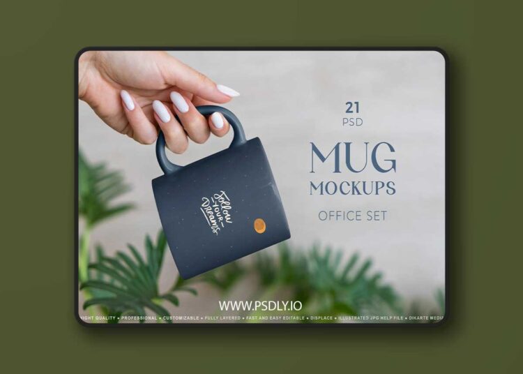 MockupCloud - Mug MockUp Office Set 1 MockupCloud Mug MockUp Office Set