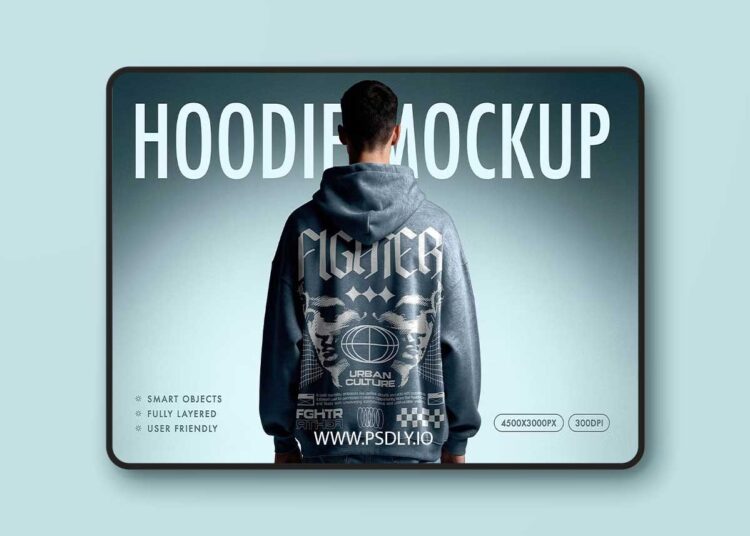 CreativeMarket - Oversized Hoodie Mockup 1 Oversized Hoodie Mockup