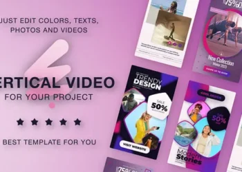 Videohive Vertical Magenta Promo Violet 61219937